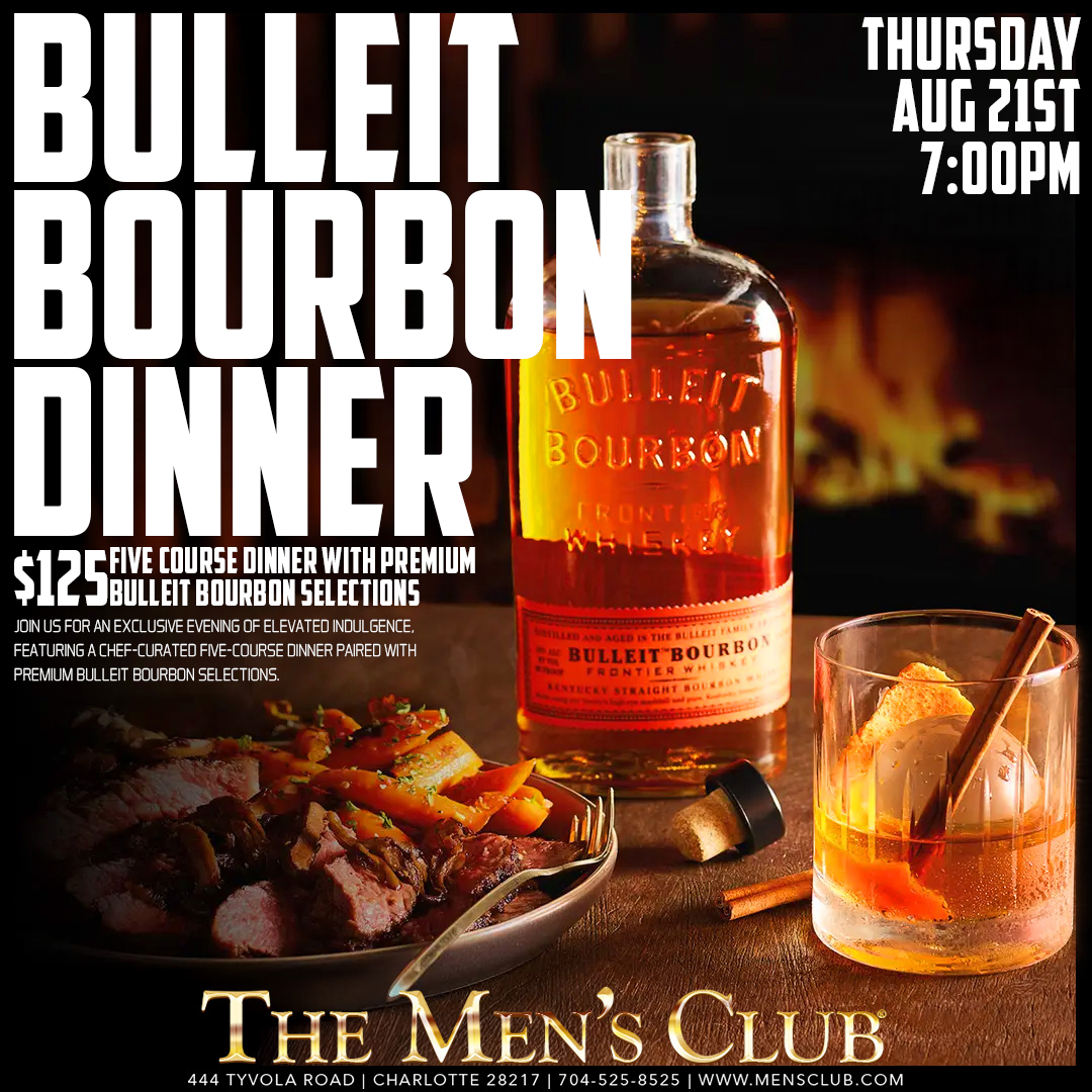 bulleit bouron dinner at The Men's Club of Charlotte